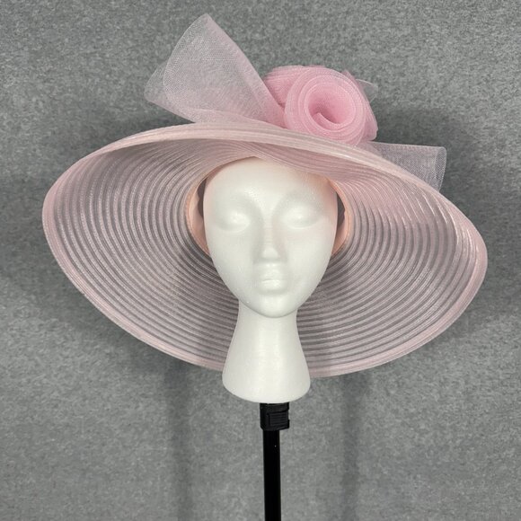 KENTUCKY DERBY HAT/ SUNDAY CHURCH MTG. HAT ; PASTEL PINK COLOR - Picture 2 of 7